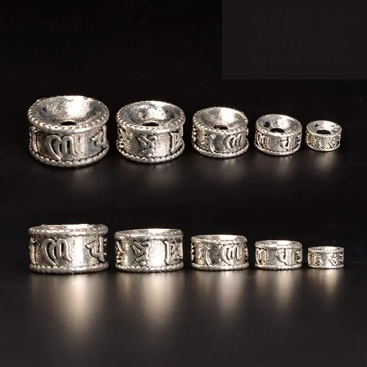 6/8/10/12/14mm Vintage Tibetan Silver Spacer Beads Hole Nepal Buddha DIY Jewelry Accessories 10pcs J0701 | Украшения и аксессуары