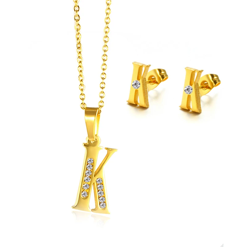 Набор ожерелий из нержавеющей стали с 26 буквами|Ювелирные наборы| |