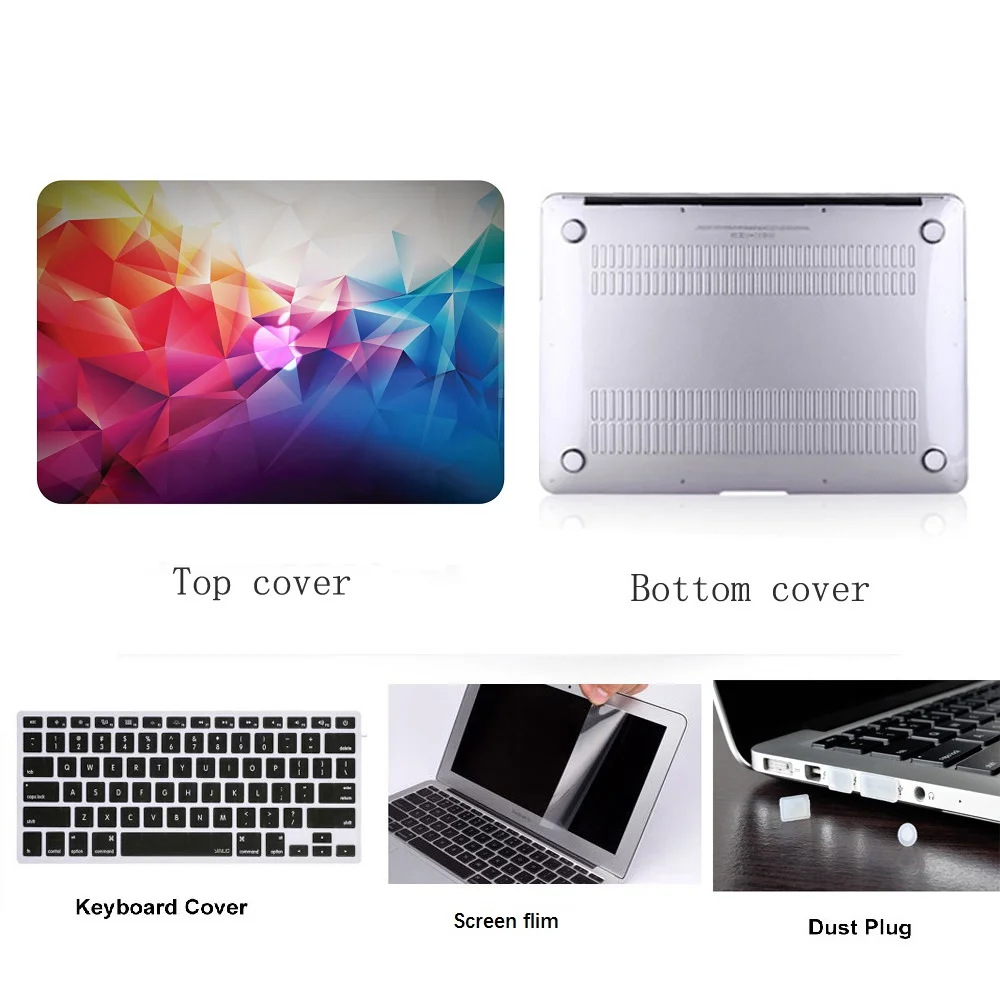4 в 1 Цвета картины для ноутбука чехол Обложка Apple Macbook Air 11 13 Pro Retina 12 15 сенсорной