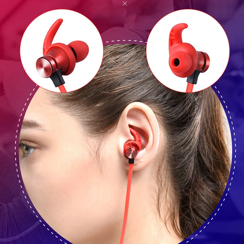 Беспроводной Bluetooth наушники IPX5 Водонепроницаемый Спорт гарнитура MagneticNeckband Шум