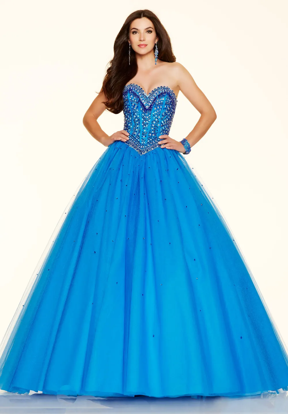 Свадебные платья Феста Сшитое Синий Тюль Бисероплетение Блестки Кристалл Милая