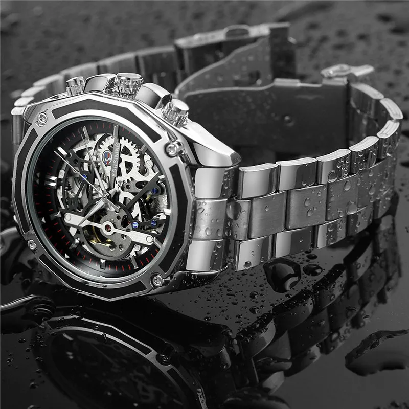 FORSINING мужские часы военные спортивные лучшие брендовые Роскошные Стальные