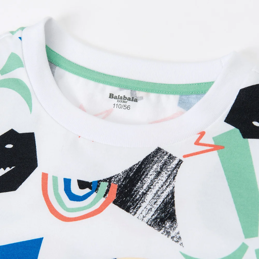 BalabalaChildren clothing set clothes baby suit summer 2019 new boys fashion printed short sleeve tshirt +pants |
