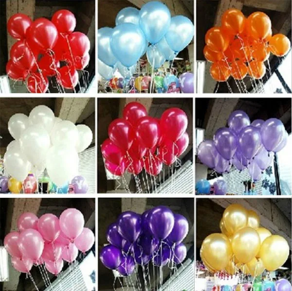 Бесплатная 100 шт./лот 12 &quotлатексные воздушные шары с металлическим отливом