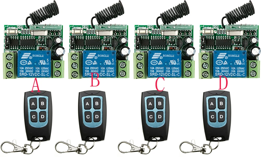 DC12V 10A 1CH радио Управление RF Беспроводной реле дистанционного переключатель 315 МГц