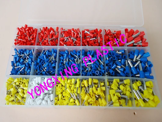 

2020pcs/box insulated termial block cord end terminal 8 size four color E0506/E0508/E7508/E7510/E1008/E1508/E2508/E4009
