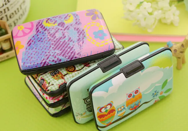 L39 Kawaii Сова 7 карманов пластиковая коробка дизайн держатель для карт Кредитная/банковская карта Чехол кошелек визитница для хранения