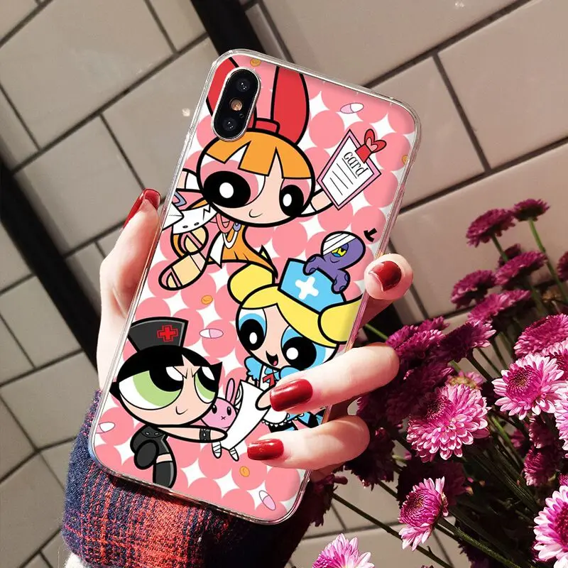 Yinuoda супер милый Powerpuff Girls Мягкий силиконовый чехол для телефона для Apple iPhone 8 7 6 6S Plus X XS MAX 5 5S SE XR мобильных телефонов - Цвет: A14