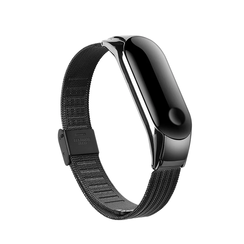 Черный Mi lanese браслет для xiaomi mi band 3 сменный ремешок регулируемый размер быстросъемный mi band 3 ремешок - Цвет: Черный
