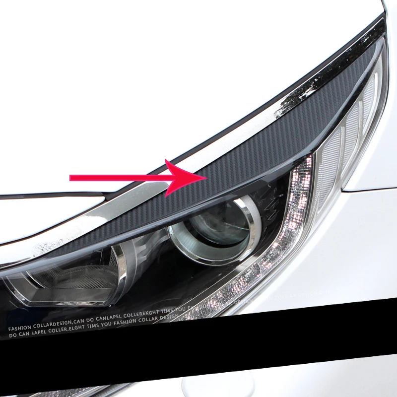 2 шт для Kia optima- автомобильный передний головной светильник для бровей стикер декоратор лампа из углеродного волокна век линия глаз полоса крыла