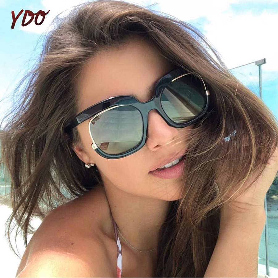 YDO стильные Квадратные Солнцезащитные очки Для женщин Роскошные Брендовая