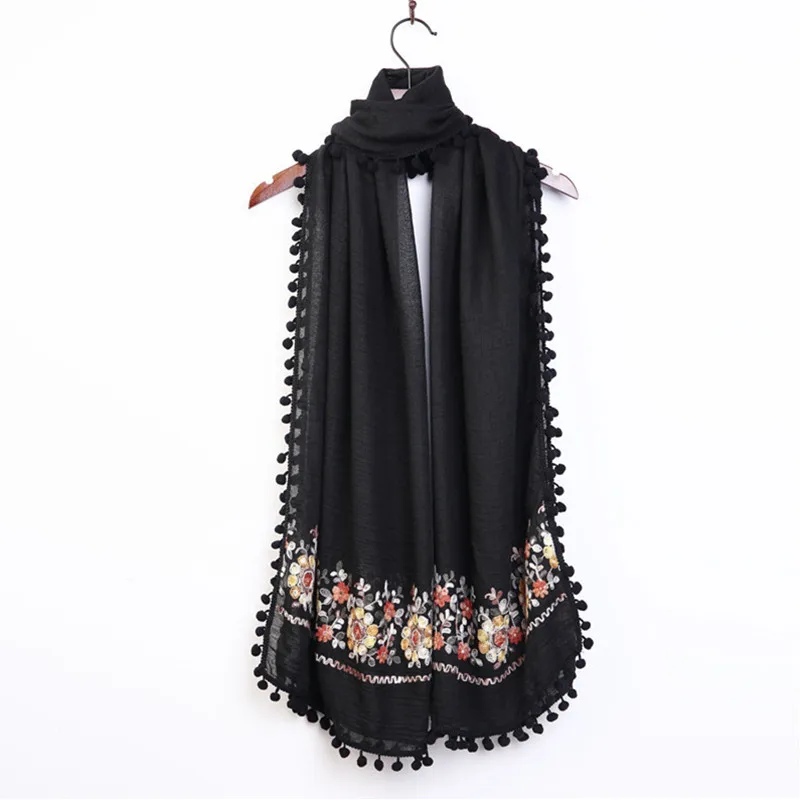 Горячая Распродажа Цветочный платок элегантный цветочный дизайн вышивки шарф