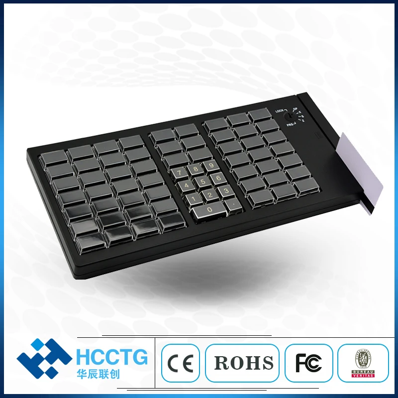 66 клавиш проводная USB программируемая клавиатура pos с магнитным кардридером/писателем KB66M