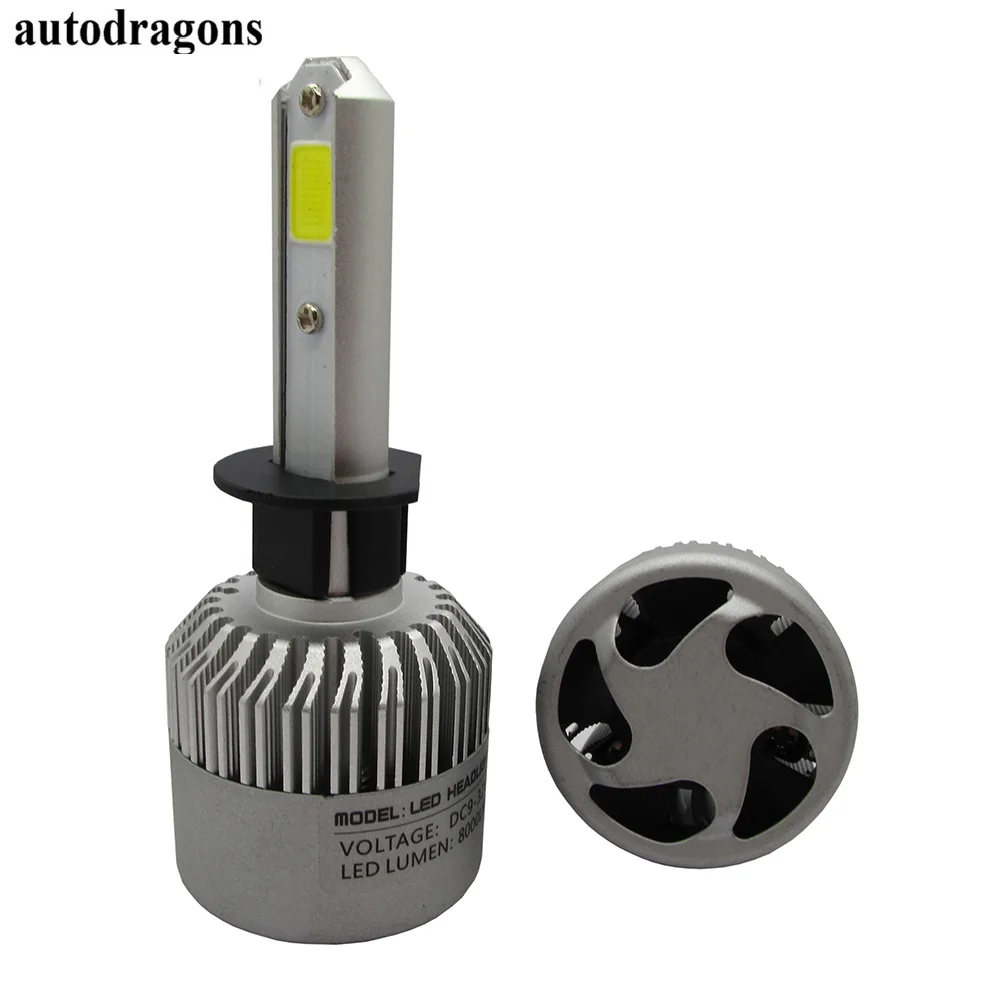 Autodragons led Warehouse S2 72W 8 000LM H1 светодиодный комплект преобразования фар 6500K COB LED 2017