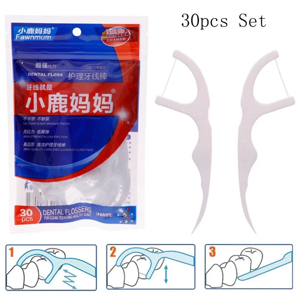 30 шт. зубная нить чистка пространства между зубами палочка пластиковая