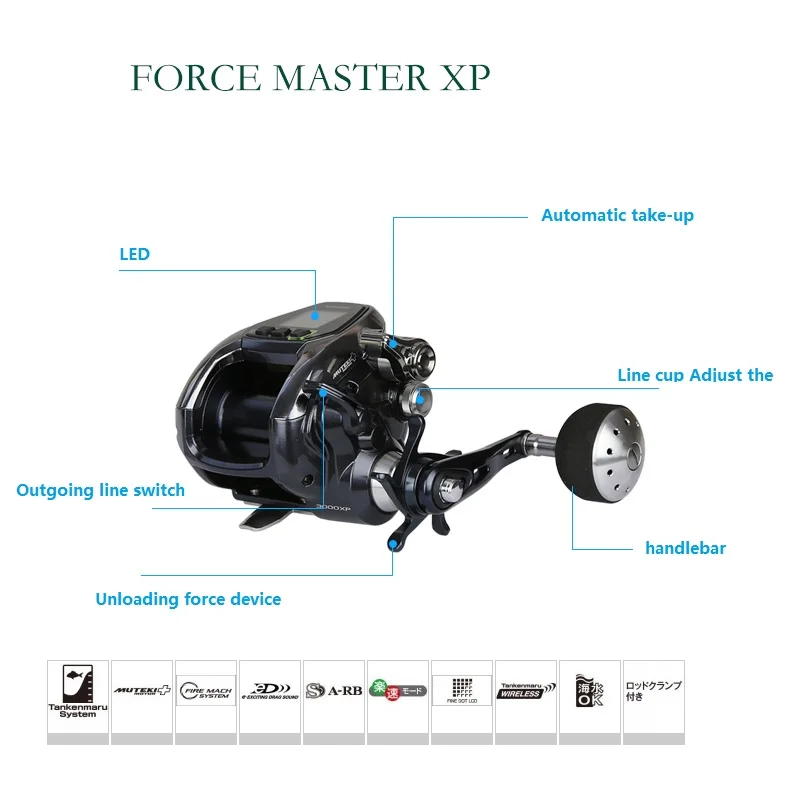 SHIMANO спиннинговые Катушки FORCEMASTER электрическое рыболовное колесо 3000XP