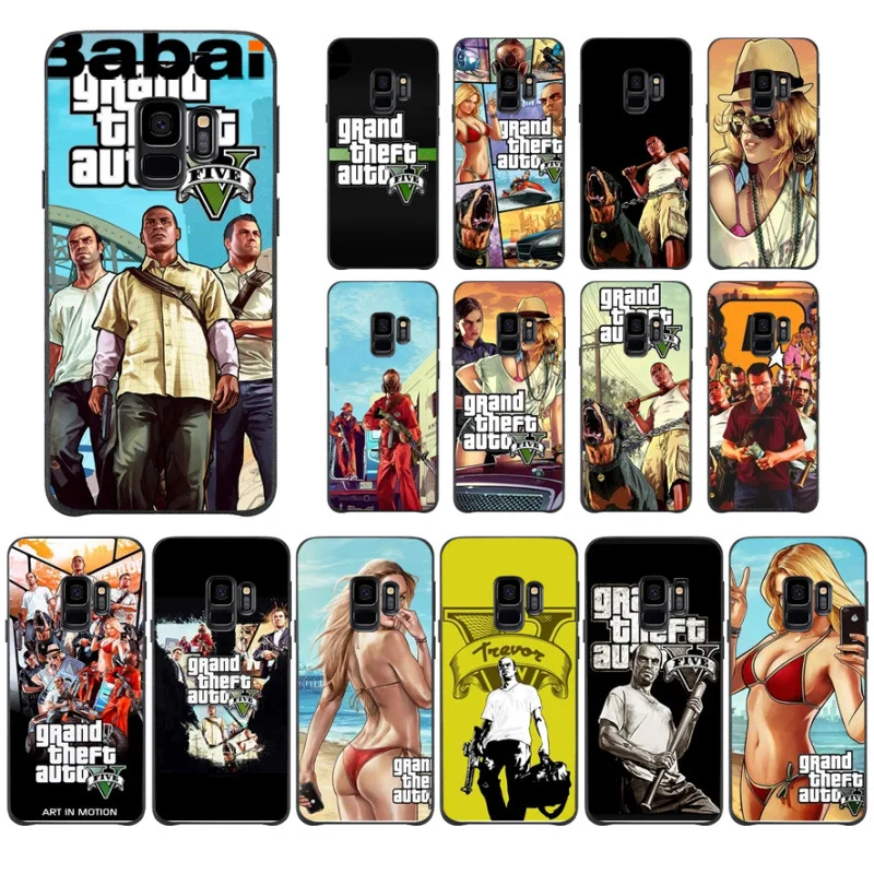 Babaite Grand Theft Auto GTA V TPU черный чехол для телефона Samsung Galaxy s9 s8 plus note 8 note9 s7 s6edge