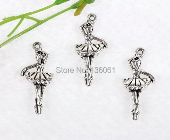 10 шт. винтажные серебряные 3D танцевальные украшения подвески для девочек