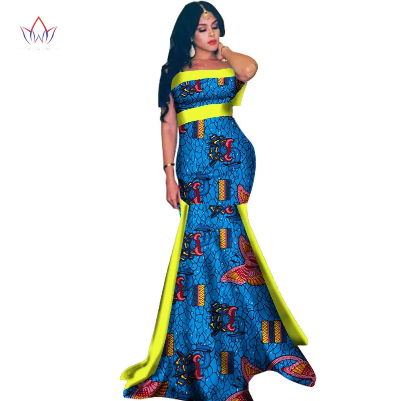 Новое Африканское длинное платье для женщин Dashiki Vestidos хлопок принт лоскутное платье Женская африканская одежда WY1410