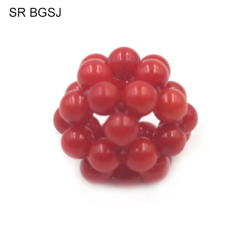 Free Shipping 4pcs 11 12mm Hot Sale Handmade Round 2 3mm Coral Beads Contexture Jewelry Hand knit Ball Beads|Бусины| |