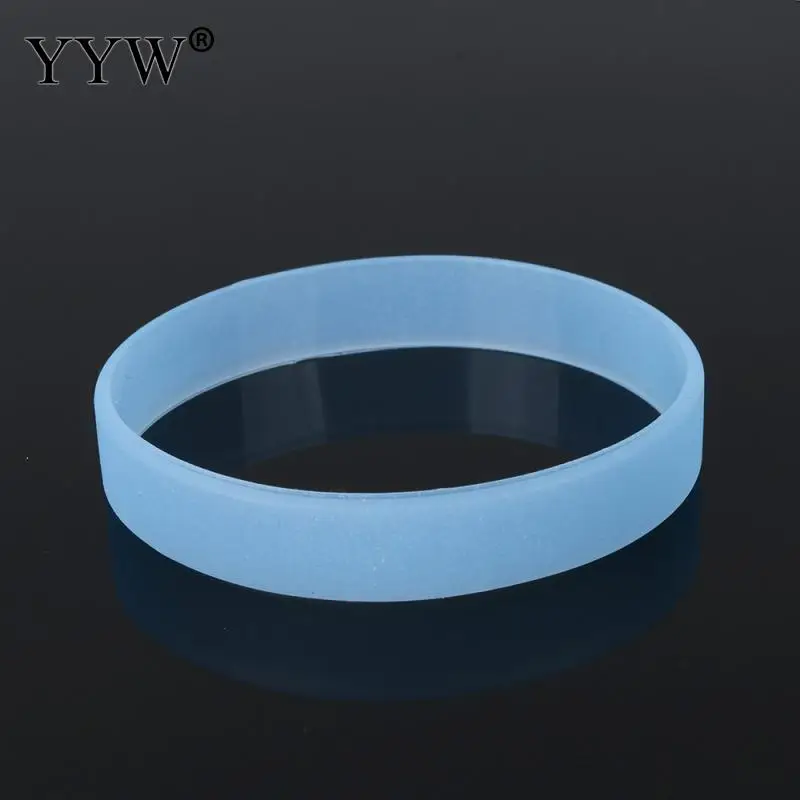 light blue YYW светящийся браслет для мужчин и женщин светится в темноте красочные круглые петли светящиеся эластичные резиновые силиконовые браслеты - Окраска металла: light blue