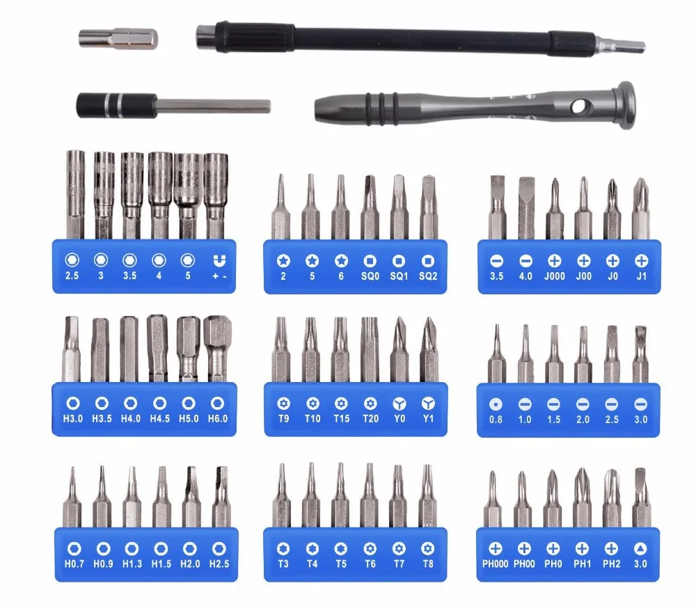 DESOON 57 In 1 Magnetic Precision Screwdriver Set with 54 Bits Repair Hand Tool Kit for Electronics IPad IPhone Laptops PC | Инструменты