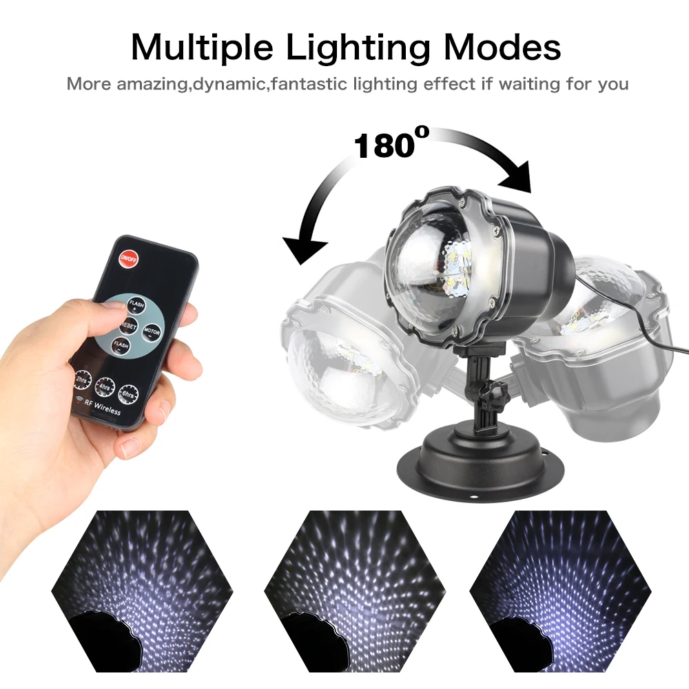 LED Christmas Moving Snowfall Laser Projector Lamps Snowflakes Outdoor LED Stage Light For Holiday Party Landscape Garden