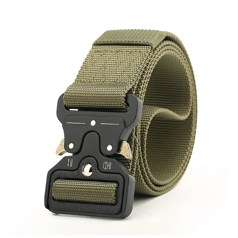 Army Green Belt 8 видов армейский холщовый ремень мужские тактические дизайнерские ремни для джинсов брюки эластичный нейлон 4,5 см широкий пояс черный пояс с металлической пряжкой - Цвет: Army Green Belt