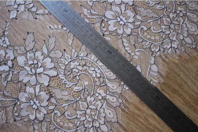 New Hot Sale 1pcs 3meters 50cm width Black White Eyelash Lace Trim DIY high quality Sewing Applique Costume design | Дом и сад