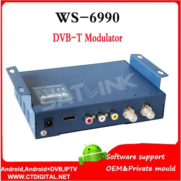 Hdm1 модулятор Satlink WS 6990 AV вход одноканальный DVB T компактный и на стене|satlink ws-6990|dvb-t
