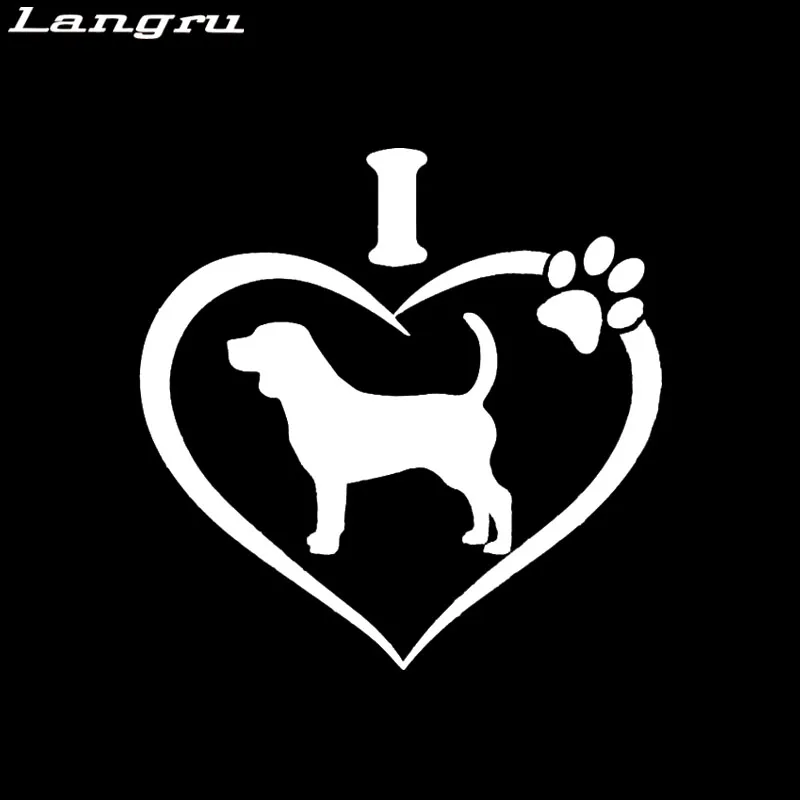 Langru I Love My Beagle наклейка собака автомобиль мотоцикл окно ноутбук Windows Jdm|Наклейки на