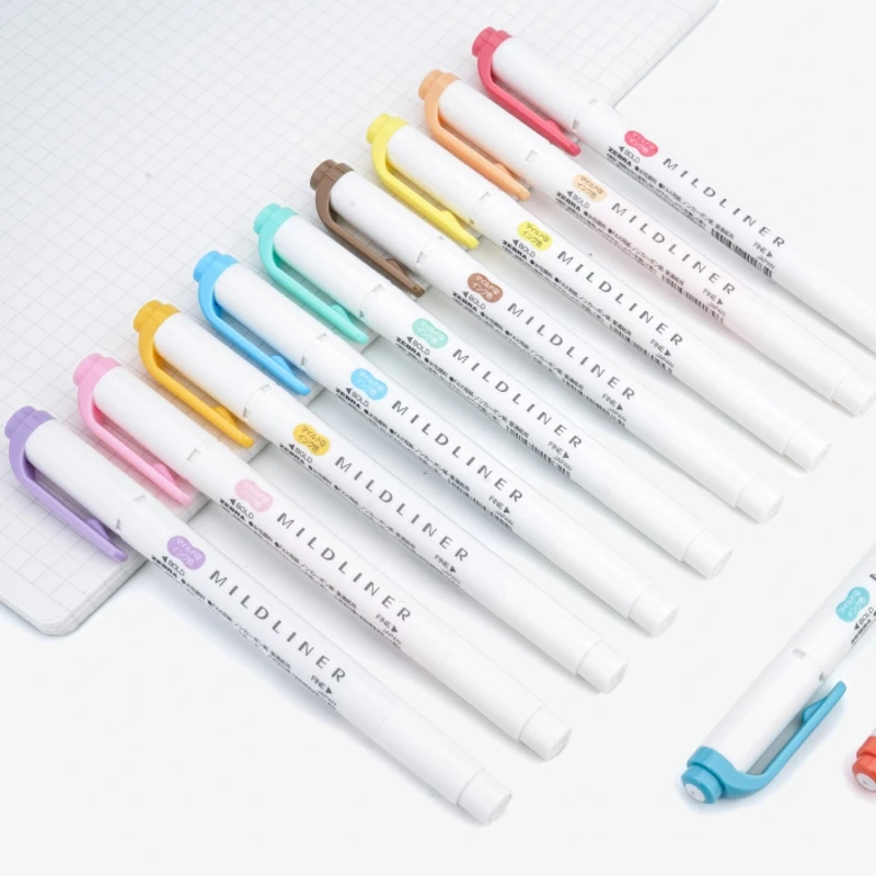 1 шт. японская ручка маркер флуоресцентная круглый носок косая двухсторонняя