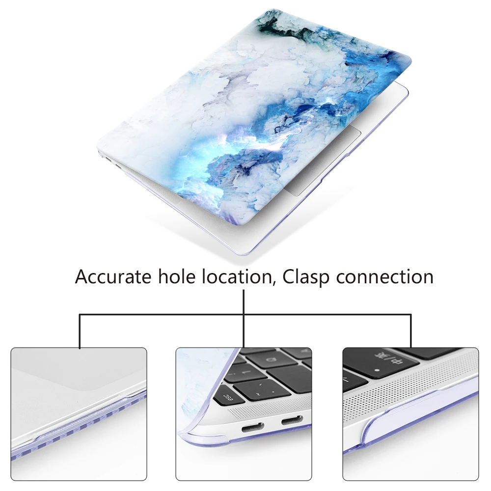 Чехол для ноутбука Apple MacBook Air 11 13 Pro retina 12 13 15 для Mac book Pro 13,3 15,4 Touch bar мраморный пластиковый жесткий чехол