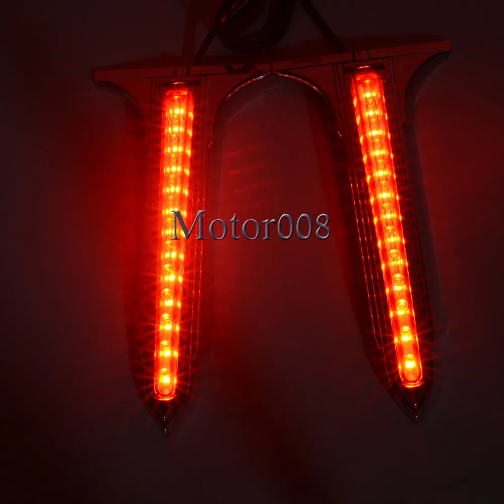 Хромированные клиновидные светодиодные задние стоп сигналы седельные сумки