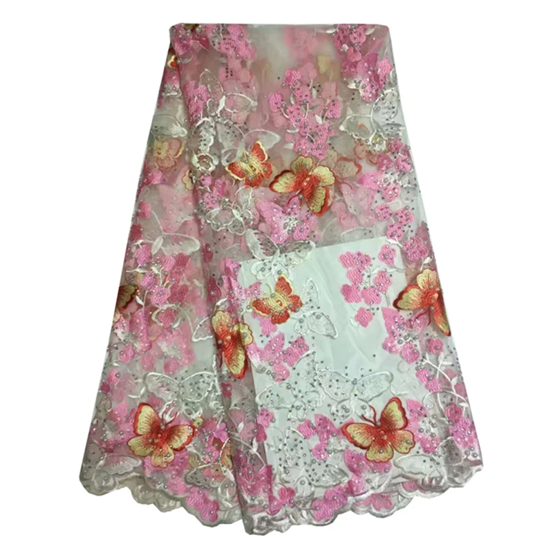 Последний тип вышивки сетки ткань красивый Цветок Африканских кружева тюль cheap