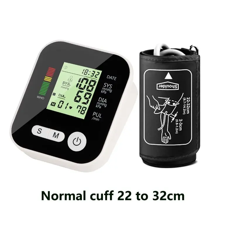 normal cuff 22-32CM Горячая Распродажа, Домашний медицинский цифровой ЖК-монитор артериального давления на руку, измеритель сердечного ритма, тонометр для автоматического измерения - Цвет: normal cuff 22-32CM
