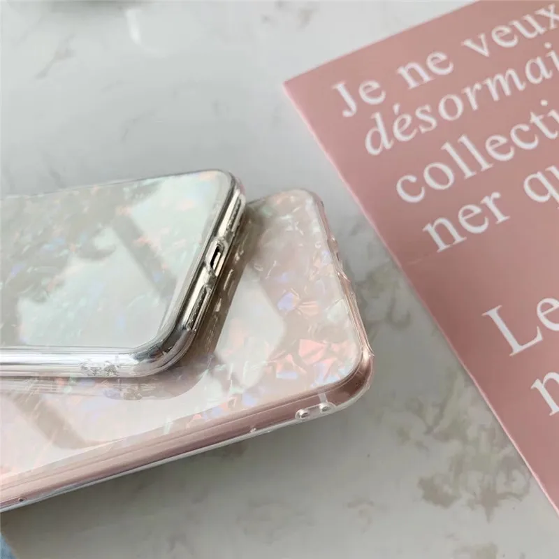 JIBAN Fashion Conch Shell Mirror Phone Case For Iphone XR XSMax X 7plus 6 6S 8 8plus Capa Luxury Soft Back Cover |