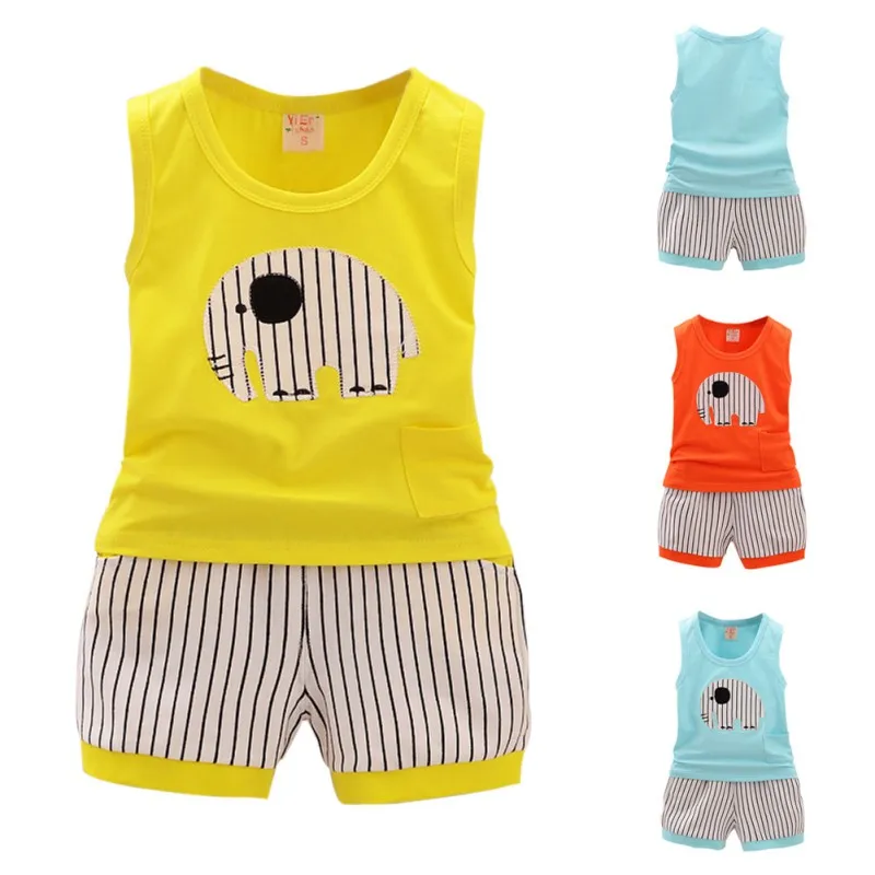 Летний От 1 до 5 лет детский хлопковый жилет с рисунком для маленьких мальчиков и