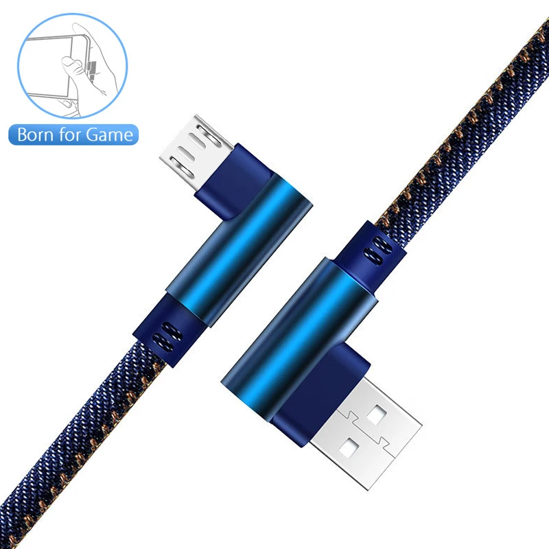 90 градусов Usb Micro кабель для зарядки и передачи данных с плоский 2 м игр Zte Nubia V18 LG