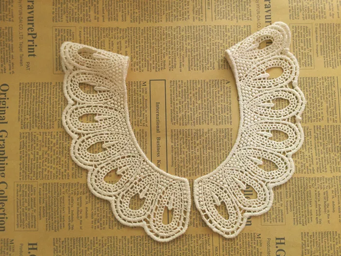 Ошейник-воротник ложный, оптовая продажа, бежевое кружево, юбки и футболки на весну и осень, аксессуары для кукол и самодельной одежды.