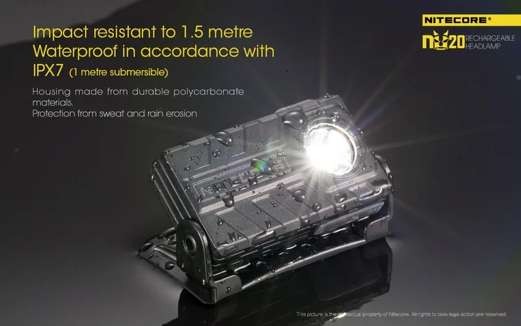 Nitecore NU20 360 люмен встроенный литий-ионный аккумулятор CREE XP-G2 S3 светодиодный налобный фонарь для прогулок и кемпинга