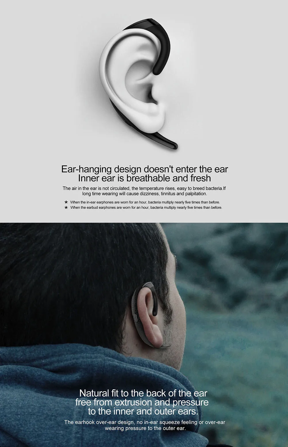 Q12 костной проводимости беспроводные наушники ушной крючок Спорт Bluetooth гарнитура Hands free беспроводной с микрофоном