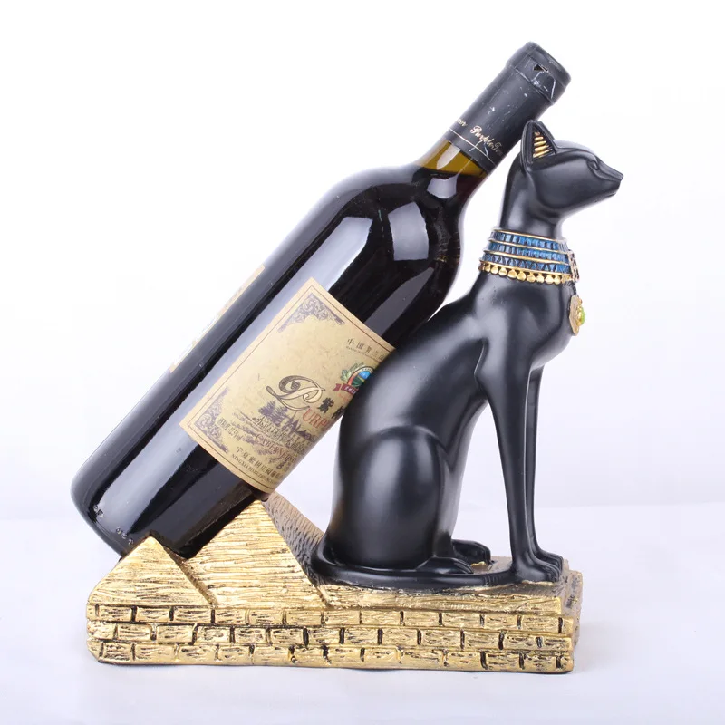 

Resin Egypt Cat God Wine Fortune Fortune Statue Animal Decoration Crafts Wine Rack Accessories Home Decoration