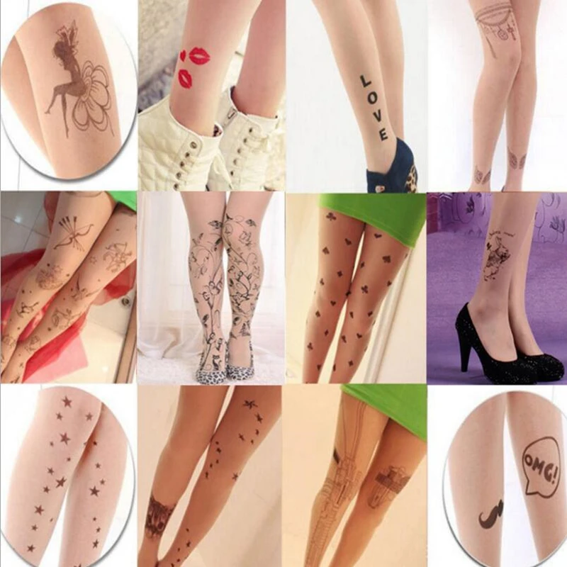 Модные колготки с принтом летние дамские милые стильные праздничные для отдыха