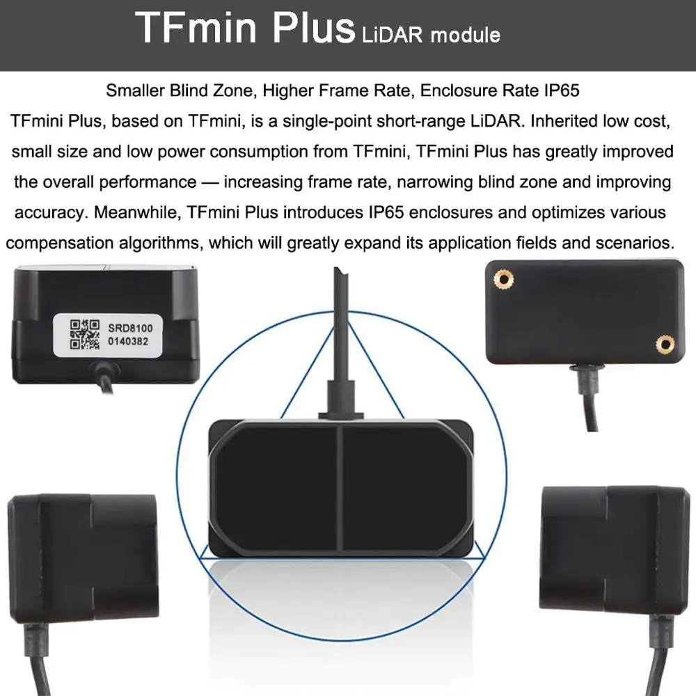 Модуль датчика дальномера Lidar TFmini Plus IP65 водонепроницаемый пыленепроницаемый
