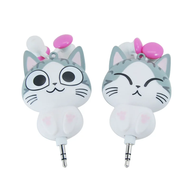 Сыр кошка автоматическая выдвижная наушники линии Sweet Кот в наушники|in ear headphones|in