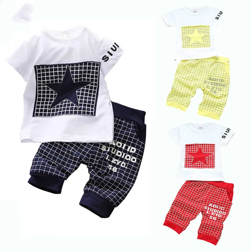 

Babies summer clothing sets t-shirt + pants star printed newborn clothes sport suits child baby toddler clothes