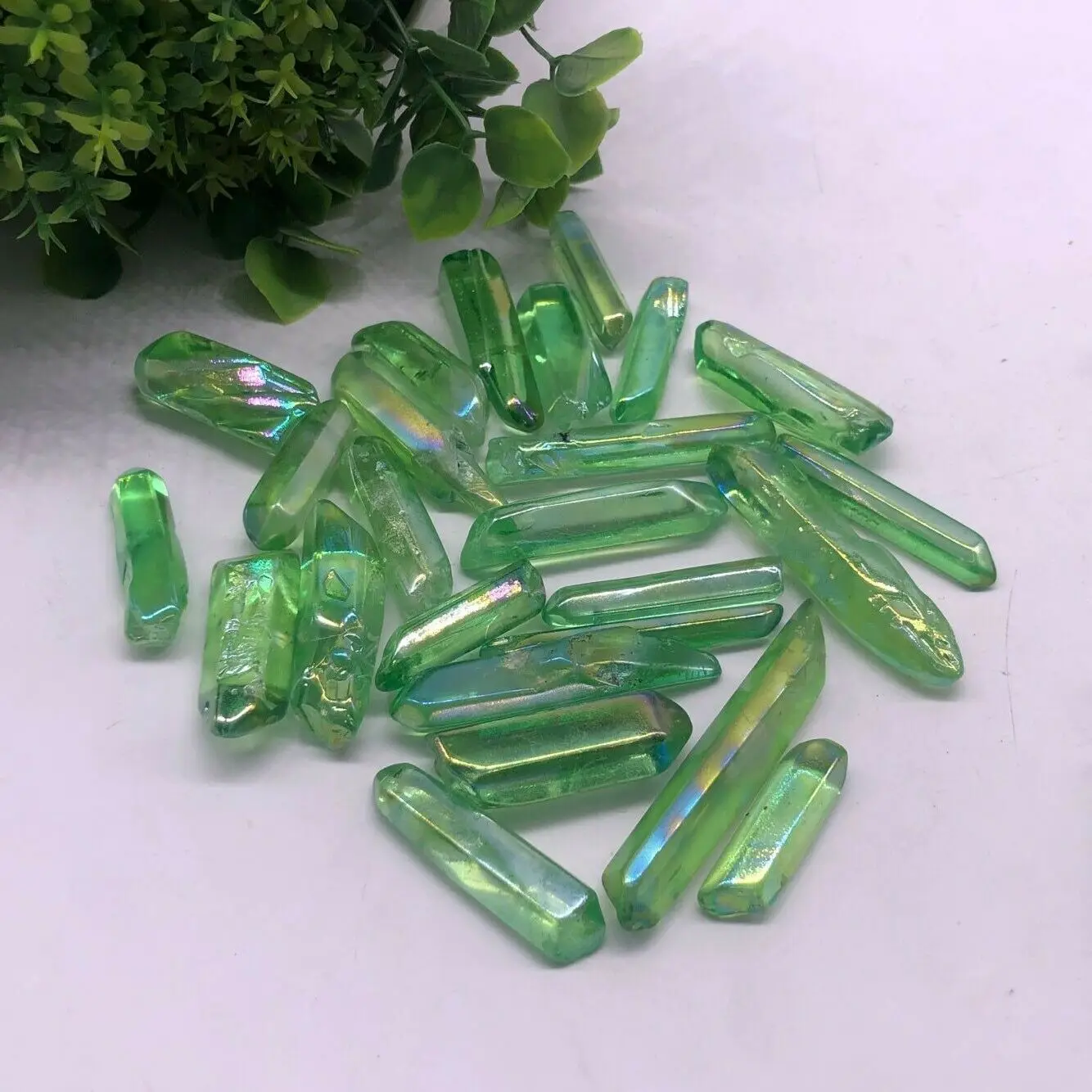 50 г редкая зеленая аура Lemurian семена кварцевых кристаллов камни Нерегулярные Кулон точечный образец зеленый гальванический камень