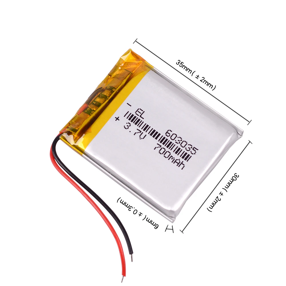 Полимерный аккумулятор 700 mah 3 7 V 603035 умный дом литий ионный для dvr gps mp3 плеер mp4