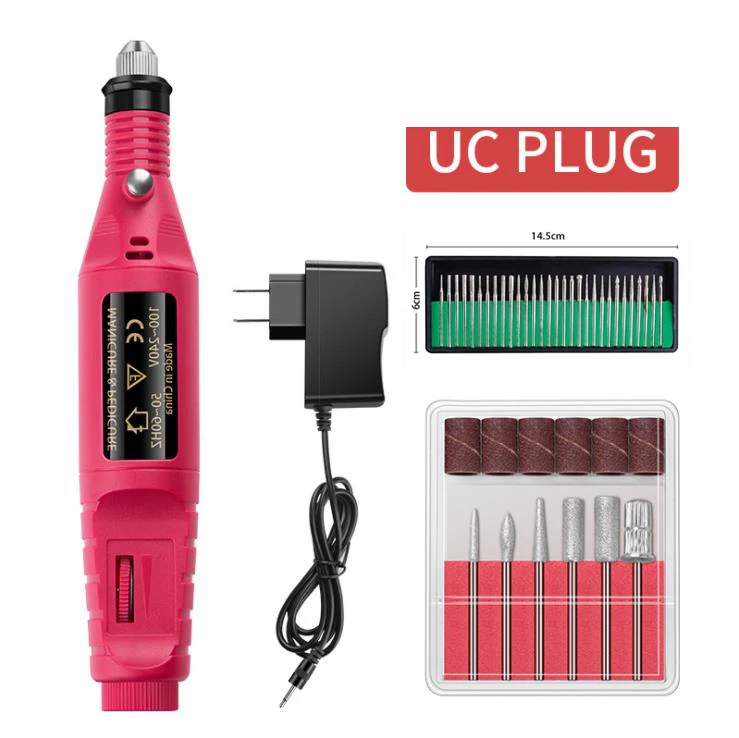 US Plug tool RoseRe Профессиональный маникюрный аппарат, электрические сверла для ногтей, набор мельниц, резак для дизайна ногтей, Шлифовальная Пилка Для удаления геля, Керамический Резак - Цвет: US Plug tool RoseRe